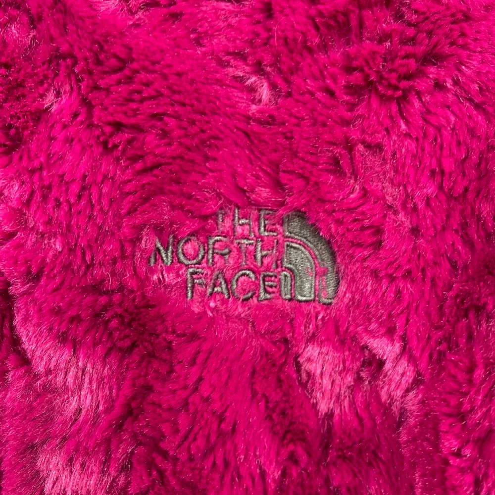 The North Face Reversible Mossbud Swirl Jacket Girls XL 18 Pink Butterfly Fleece